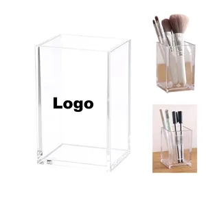 Clear Pencil Pen Holder Cup Makeup Brush Storage Organizer