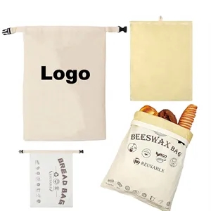 12"x16" Reusable Cotton Beeswax Lined Bread Bags with Buckle