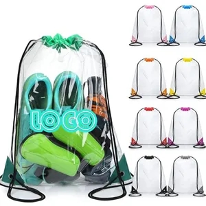 Clear Drawstring Backpack Stadium Approved Security Bag