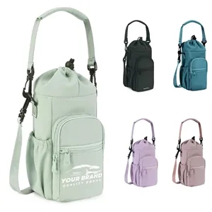 Insulated Sports Bottle Bags with Strap and Front Pocket