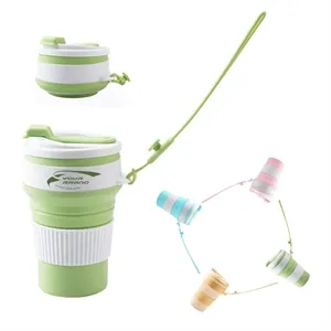 11.8oz Portable Travel Mugs Collapsible Silicone Cups