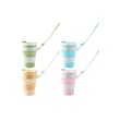 11.8oz Portable Travel Mugs Collapsible Silicone Cups | https://www.bestnamebadges.com