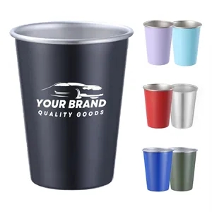 10oz Stainless Steel Cups Stackable Lightweight Metal Mugs