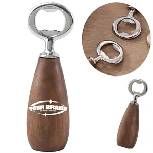 Kitchen Bar Home Restaurant Wood Handle Handheld Beer Opener