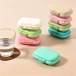 8 Compartments Wheat Straw Portable Daily Pill Organizer | https://www.bestnamebadges.com