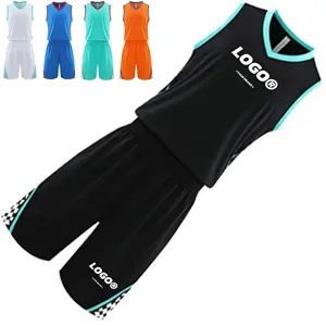Unisex Sleeveless Basketball Jersey Shorts Set For Sports