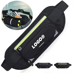 Reflective Running Waist Pack With Bottle Holder For Outdoor