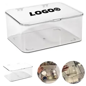 In Stock Clear Plastic Skincare Storage Box Lid Organizer