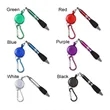 Retractable Metal Pen With Keychain And Carabiner Clip | https://www.bestnamebadges.com