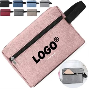 Waterproof Oxford Travel Toiletry Bag With Handle Zipper