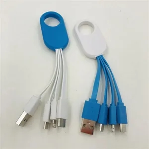 MOQ 50 Portable 3-in-1 Charging Cable with Keychain