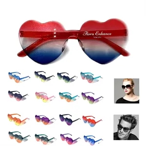 Two-tone Vintage Heart Shaped Frame Sunglasses