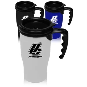14 oz. Insulated Plastic Travel Mugs | https://www.bestnamebadges.com