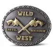 Belt Buckle with Two Tone Finish | https://www.bestnamebadges.com