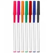 White Stick Pens w/ Colored Caps- Blue Ink | https://www.bestnamebadges.com