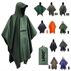Multi Function Outdoor Rain Poncho Shelter Camping Mat