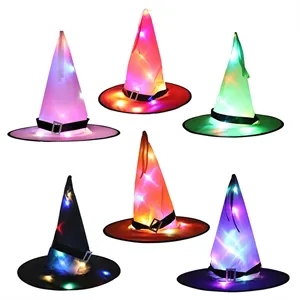 Halloween String Lights Lighted Hanging Witch Hats