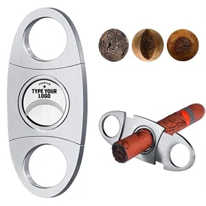 Stainless Steel Guillotine Cigar Cutter V Cut Double Blade