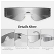 Y2K Trendy Cyberpunk Rimless Rave Party Glasses | https://www.bestnamebadges.com