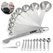 10 Piece Stainless Measuring Spoon Set With Ounce Scale | https://www.bestnamebadges.com