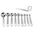 10 Piece Stainless Measuring Spoon Set With Ounce Scale | https://www.bestnamebadges.com