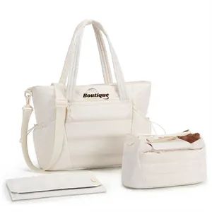 Feature-rich diaper bag set with matching stroller organizer