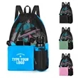 Beach Mesh Drawstring Bag Swim Backpack with Wet Pocket | https://www.bestnamebadges.com