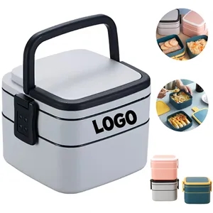 Stackable Lunch Box Utensils Leakproof Bento Container
