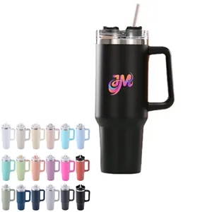 40oz Tumbler with Handle and Straw
