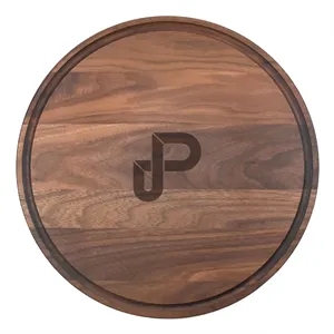 13 1/2" Walnut Round Cutting Board with Juice Groove