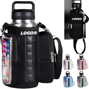40oz Magnetic Water Bottle Holder Phone Pocket Strap