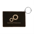 Black & Gold Leatherette Keychain ID Holder | https://www.bestnamebadges.com