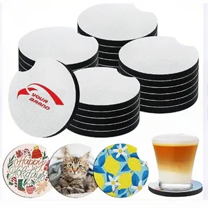 Custom Printed Neoprene White Car Cup Coaster