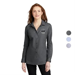 Port-Authority-Ladies-Pincheck-Easy-Care-Shirt-3-4-oz-Custom