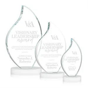Odessy Flame Award on Alberton Base - White | https://www.bestnamebadges.com