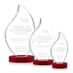 Odessy Flame Award on Alberton Base - Red | https://www.bestnamebadges.com