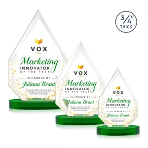 Hawthorne VividPrint™ Award on Alberton Base - Green | https://www.bestnamebadges.com