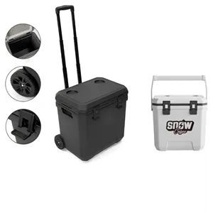 38QT Large Cooler Box with Wheels and Pull Rods