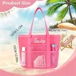 Personalized Mesh Beach Tote Bag | https://www.bestnamebadges.com