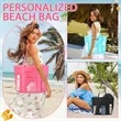 Personalized Mesh Beach Tote Bag | https://www.bestnamebadges.com
