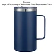 24oz Stainless Steel Handle Cup Large Capacity | https://www.bestnamebadges.com
