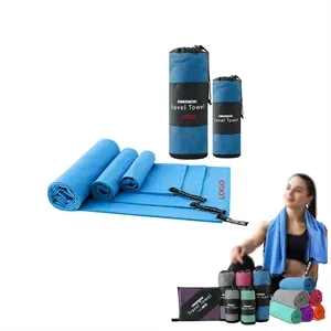 Quick Dry Sand-Free Microfiber Towel with Travel Pouch