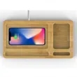 2 In 1 Bamboo Wireless Charger Storage Tray Desk Organizer | https://www.bestnamebadges.com