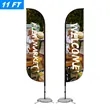 11' Custom Feather Flag Kit-Double Sided W/ Cross Base | https://www.bestnamebadges.com