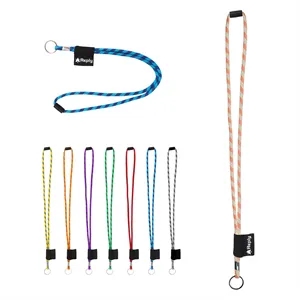 Nylon Breakaway Rope Lanyard W/ Split Ring and Metal Crimp