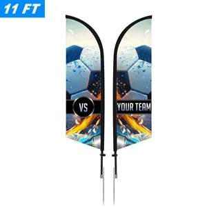 11' Custom Feather Flag Kit - Double Sided w/Spike Base