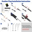 11' Custom Feather Flag Kit - Double Sided w/Spike Base | https://www.bestnamebadges.com