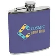Stainless Steel Purple Leatherette Flask | https://www.bestnamebadges.com