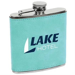 Stainless Steel Teal Leatherette Flask