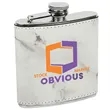 Stainless Steel Marble Leatherette Flask | https://www.bestnamebadges.com